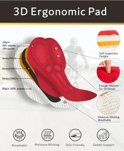 Vista 3 de Przewalski - Culote de ciclismo para hombre acolchado 3D, excelente rendimiento y mejor ajuste