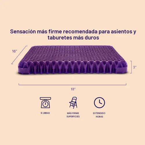 Vista 2 de Almohadón de asiento sin presión The Royal Purple Handles for Car, Office Chair, Stadium - Pressure-Reducing for Hard Seats, Temperature-Neutral