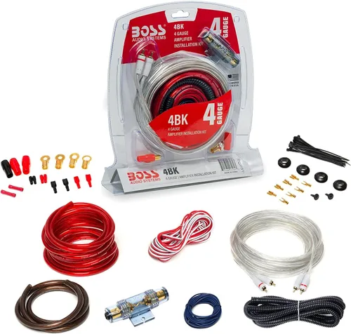 Vista 2 de BOSS Audio Systems Kit de cableado de instalación de amplificador de calibre 4BK 4 – Un kit de cableado de amplificador de automóvil te ayuda a