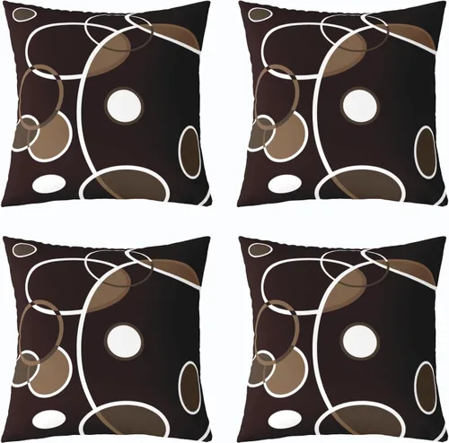 Vista 10 de Juego de 4 fundas de almohada geométricas a rayas de 16 x 16 pulgadas, fundas de almohada geométricas de rayas rojas, negras y grises para sofá