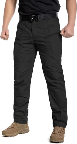 Vista 2 de CARWORNIC Pantalones tácticos ligeros para hombre, pantalones cargo militares Ripstop, resistentes al agua, pantalones de trabajo para senderismo al