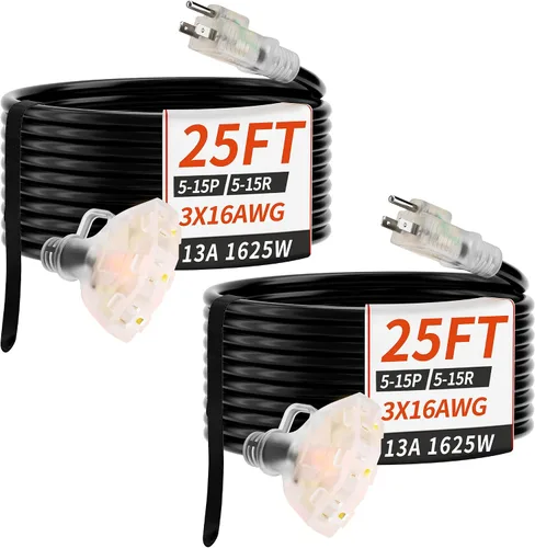 Vista 16 de PlugSaf - Cable de extensión para exteriores de 6 pies, 16/3 con múltiples