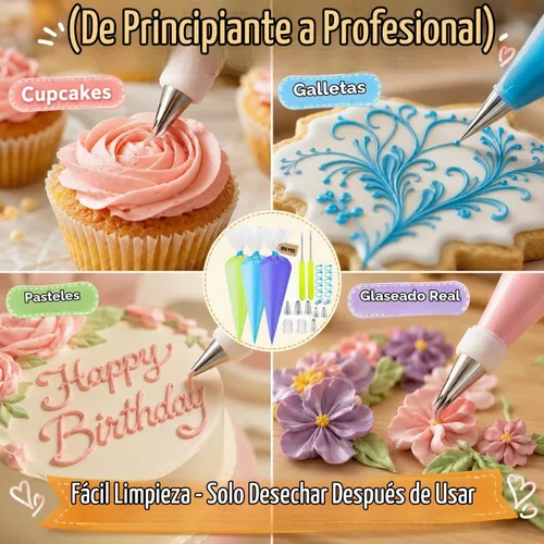 Vista 6 de Juego de 121 bolsas de pastelería y puntas, bolsas de pastelería