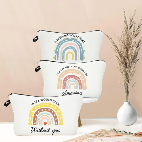 Vista 2 de Bolsa de maquillaje para bolso, bolsas de cosméticos para mujer, regalo inspirador para mujer, pequeña bolsa de cosméticos divertida, bolsa de viaje