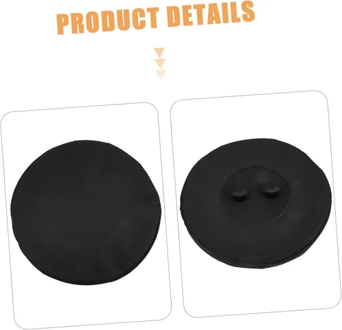 Vista 6 de HOMSFOU - 2 cojines plegables portátiles negros para taburetes
