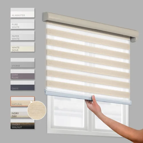 Vista 5 de CHICOLOGY Persianas de cebra personalizadas, persianas de cebra para ventanas, persianas de cebra para ventanas, persianas de cebra sin cordón