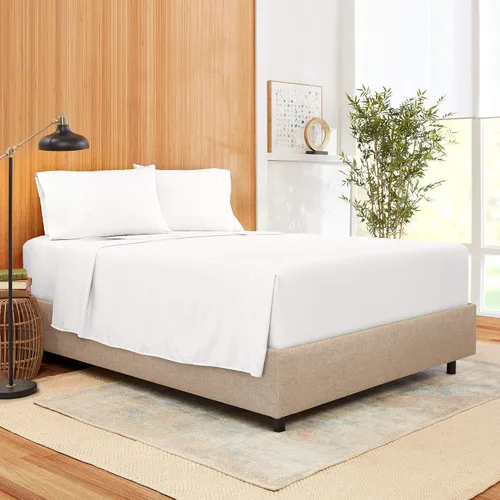 Vista 10 de Juego de ropa de cama de 800 hilos de 4 piezas, 100% algodón egipcio, color negro, sábana bajera ajustable de algodón de fibra larga, se adapta a