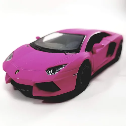 Vista 2 de Kinsmart HOT Pink Matte Aventador LP-700 138 O Scale Coche fundido a presión, pequeño