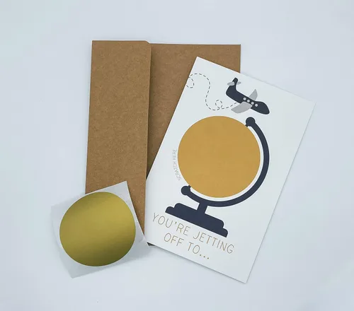 Vista 2 de You Jetting Off To Travel Card Scratch para revelar tu mensaje personal regalo sorpresa