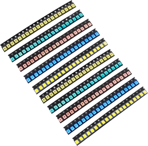 Vista 13 de Kit surtido de luces LED de diodo SMD 0805 de 5 colores x 40 piezas = 200 piezas (Chip mini 2.0mm x 1.2mm para PCB DC 20mA) Bombillas de luz