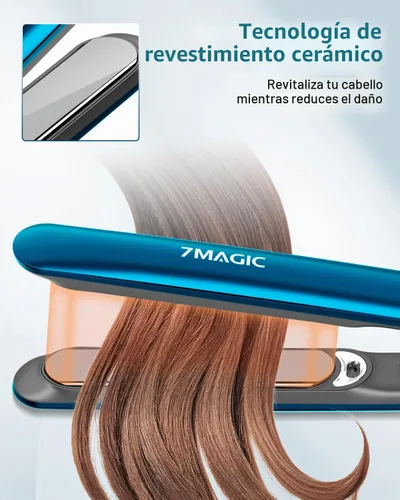 Vista 6 de 7MAGIC Plancha de Pelo Alisadora, Plancha Plana de Cerámica con LCD, Plancha de Pelo Profesional 2 en 1 para Cabello Grueso, Herramienta