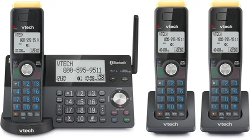 Vista 13 de VTech IS8128-11 - Teléfono inalámbrico DECT 6.0 de alcance superlargo para el hogar con contestador automático, alcance de hasta 2300 pies, bloqueo