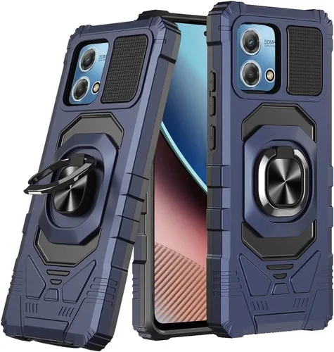 Vista 2 de Funda para Motorola Moto G Stylus 5G (2023) XT2315 - Funda protectora a prueba de golpes con soporte de anillo - RS3 Negro