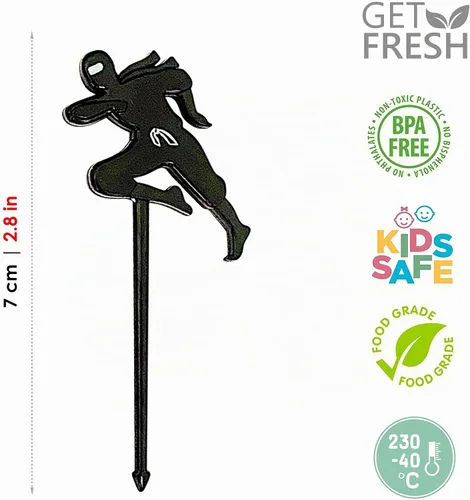 Vista 2 de GET FRESH Palillos de comida ninja para niños – 18 piezas de mini palillos de comida ninja para decoración de almuerzo de niños pequeños – Palillos