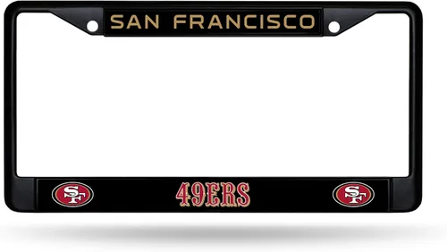 Vista 16 de Rico Industries NFL Fan Shop - Marco de matrícula cromado estándar Color del