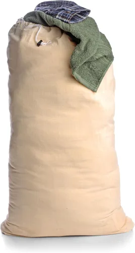 Vista 2 de Coghlan's Bolsa de lavandería lavable de algodón natural para camping y viajes, 22 x 36 pulgadas, bolsa organizadora duradera con cierre de cordón
