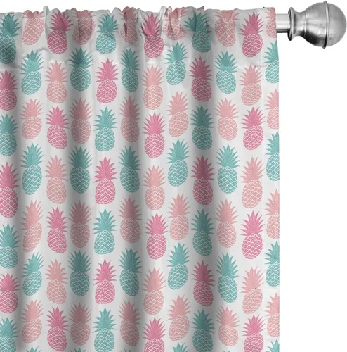 Vista 46 de Lunarable Cortinas para ventana para mascotas, divertidos personajes de gatos, estilo artístico, gatitos juguetones, animales peludos, decoración