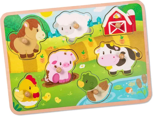 Vista 8 de Battat Rompecabezas de madera de números y formas - Puzzle n' Learn - Juguete educativo para niños - 2+ años