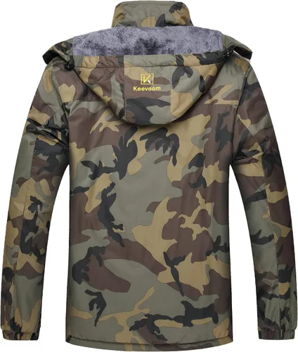 Vista 2 de Keevoom Chaqueta de esquí impermeable para hombre, abrigo de nieve cálido para invierno, resistente al viento, impermeable, snowboard, chaquetas