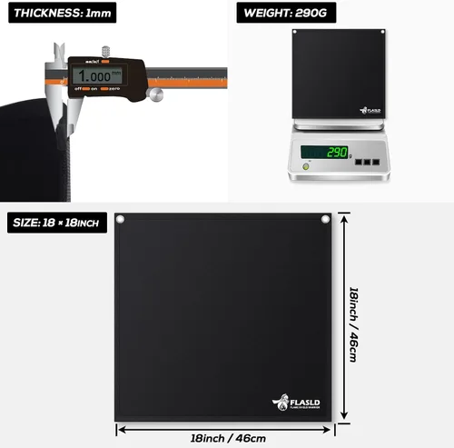 Vista 8 de FLASLD Protector de llama para soldar y soldar con autógena, protector térmico de alta temperatura de 18 x 18 pulgadas, alfombrilla de soldadura