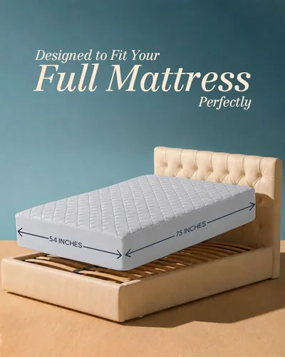 Vista 2 de Utopia Bedding - Cubrecolchón acolchado (tamaño matrimonial), protector de colchón elástico y ajustable con bolsillo profundo que se estira hasta 16