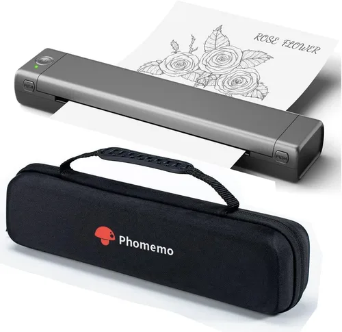 Vista 10 de Phomemo Impresoras portátiles inalámbricas para viajes, M08F impresora térmica Bluetooth compatible con papel tamaño carta de EE.UU. de 8.5"x11