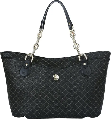 Vista 3 de Rioni Bolso de lona con asa de cadena con estampado exclusivo, Marrón