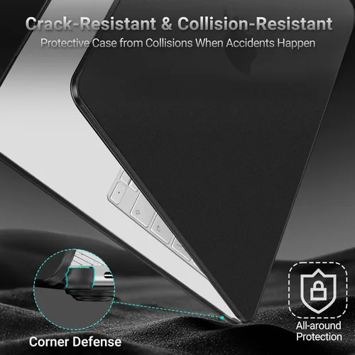 Vista 4 de MOSISO Compatible con MacBook Neo Case 13 pulgadas 2026 A3404 A18 Pro Chip Negro Claro