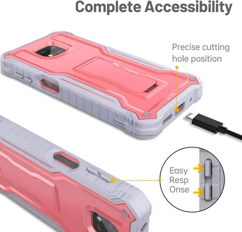 Vista 3 de FITO Funda para Moto G Power 2021, doble capa a prueba de golpes, resistente, compatible con teléfono Motorola Moto G Power 2021 con protector