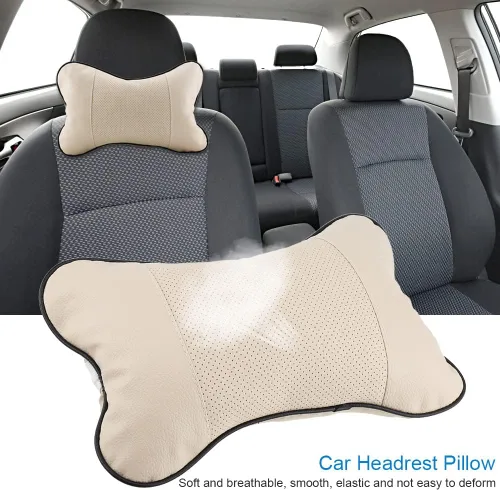 Vista 2 de FTVOGUE Almohada para el cuello del automóvil, suave y transpirable, cómoda almohada de apoyo para reposacabezas para asiento de coche, silla