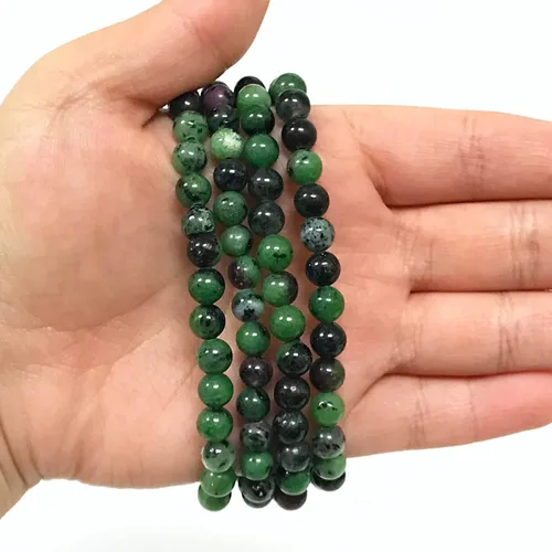 Vista 512 de Gem Avenue Handmade Round Bead Stretch Bracelet Unisex Natural Stone Beaded Jewelry for Men & Women, Elastic Wristband for Daily Wear