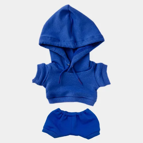 Vista 15 de niannyyhouse Ropa deportiva de felpa de 7.9 in, ropa deportiva elástica y sólida, con capucha, pantalones, juguete de peluche suave, accesorios