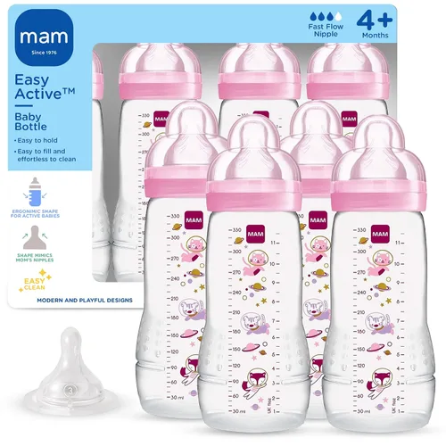 Vista 10 de MAM Biberón anticólico activo activo de flujo natural de 11 oz, 4+ meses Azul verdoso