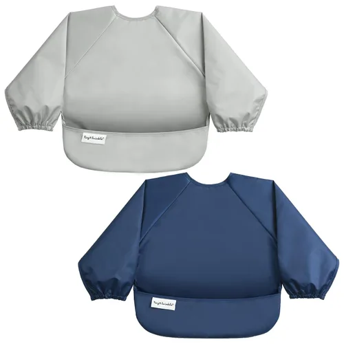 Vista 14 de Tiny Twinkle Babero de manga larga para bebés y niños pequeños Paquete de 2 baberos impermeables para comer, lavable a máquina y artículos