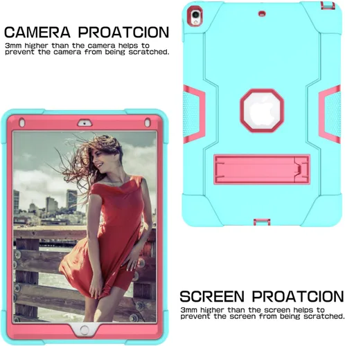 Vista 4 de Dteck Funda para iPad Air de 3ª generación (2019) / iPad Pro (2017) de 10.5 pulgadas, funda protectora a prueba de golpes con soporte, carcasa