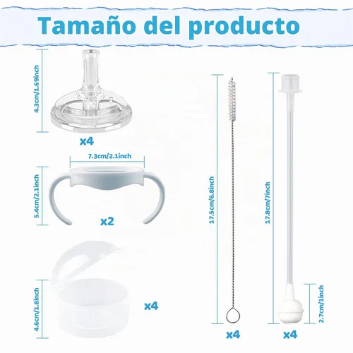 Vista 2 de Kit de conversión de vasos para biberones naturales Philips Avent, kit de transición para niños pequeños con 4 pezones suaves, 2 asas de botella y 4
