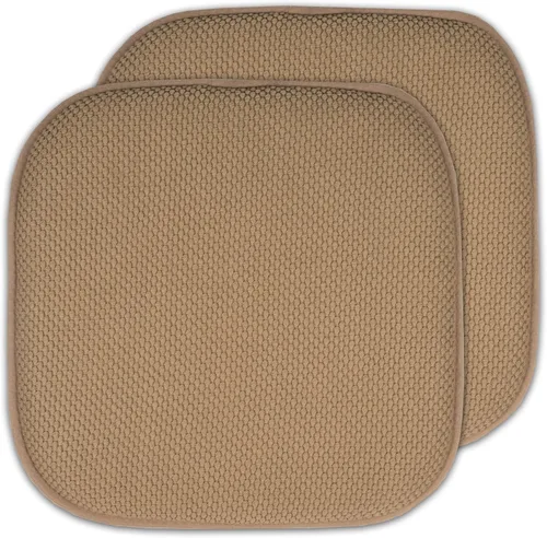 Vista 87 de Sweet Home Collection Cojines de espuma viscoelástica para silla, antideslizantes, diseño de panal de abeja, 16 x 16 pulgadas, paquete de 2