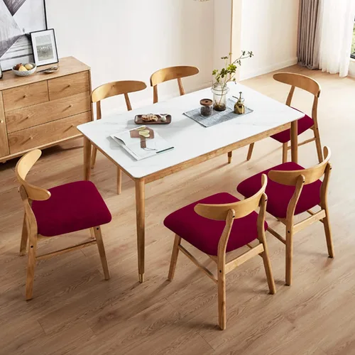Vista 2 de Genina Fundas impermeables de asiento para silla de comedor, fundas elásticas para sillas de comedor, fundas protectoras para sillas de cocina