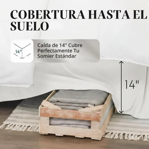 Vista 2 de Falda de cama Linen Market - Microfibra ultra suave - Ajuste fácil con caída a medida de 14 pulgadas - Calidad de hotel, resistente al encogimiento