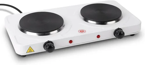 Vista 8 de Moclever - Placa caliente doble para cocinar, quemador doble eléctrico, estufa eléctrica portátil de 2000 W con control dual independiente y control