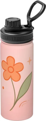 Vista 12 de Botella de agua aislada con estampado de tsunami de obsidiana, de acero inoxidable de 18 onzas, divertida taza de viaje, a prueba de fugas