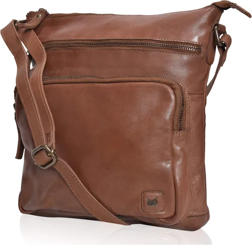 Vista 18 de Bolsos cruzados de cuero genuino y carteras para mujeres, bolsos de hombro cruzados hechos a mano, elegantes y modernos
