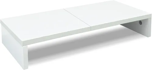 Vista 19 de TEAMIX Paquete de 2 soportes para monitor de 20 pulgadas, soporte de escritorio negro para PC/TV/portátil/impresora, organizador de estante
