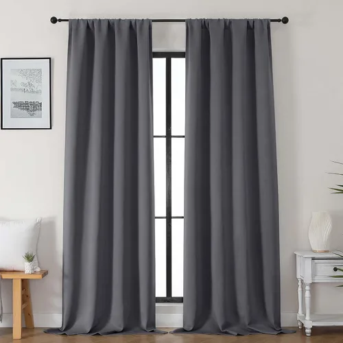 Vista 38 de Gwine Cortinas opacas para dormitorio, 54 pulgadas de largo, paneles de cortina de ventana con aislamiento térmico y reducción de ruido, cortinas