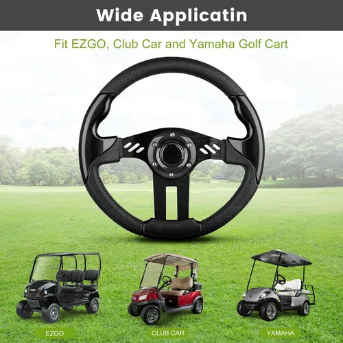 Vista 6 de Volante de Carrito de Golf EZGO, Compatible con EZGO TXT RXV, Club Car DS Precedent Tempo, Yamaha G2-G29 Mayoría de Carritos de Golf, Volante