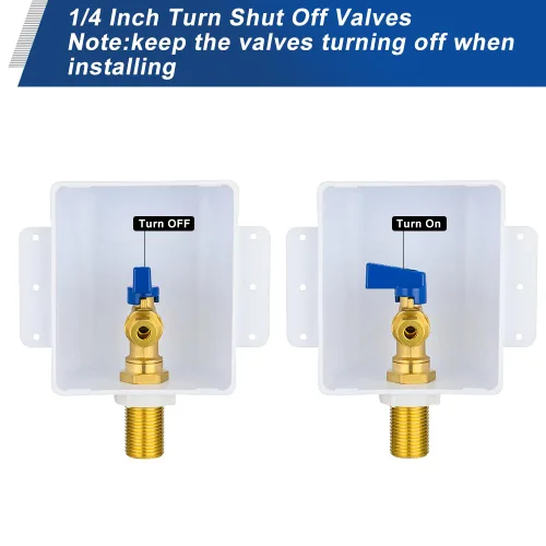 Vista 6 de EFIELD Premium Ice Maker Outlet Box,1/2-Inch Sweat (MIP) Inlet with Installed 1/4-Turn Ball Valve (Mip),(IM032) (Pack of 2)