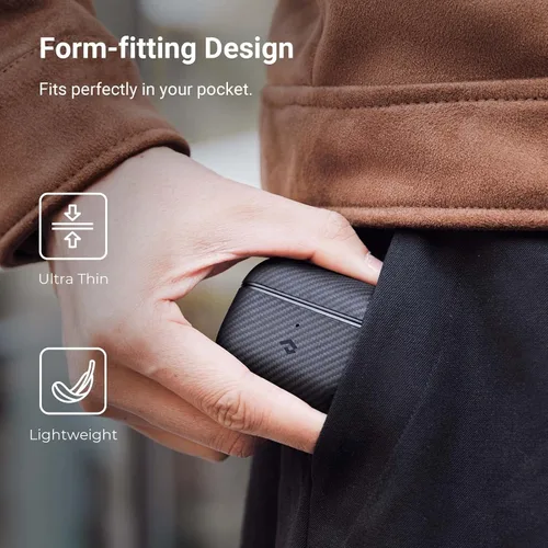 Vista 8 de PITAKA - Funda MagSafe, fibra de aramida tejida para AirPods Pro 2, color negro Funda protectora delgada a prueba de golpes para AirPods Pro 2