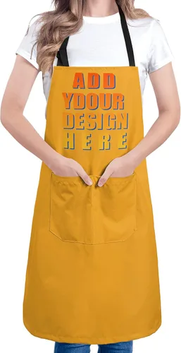 Vista 9 de Apron for Women with 2 Pockets Waterproof Bib for Kitchen Cooking Restaurant BBQ Painting Crafting Salon Nails