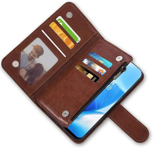 Vista 6 de Asuwish Funda de teléfono para OnePlus Nord N200 5G con protector de pantalla de vidrio templado y tarjetero de cuero para OnePlus N 200 G5 1 Plus