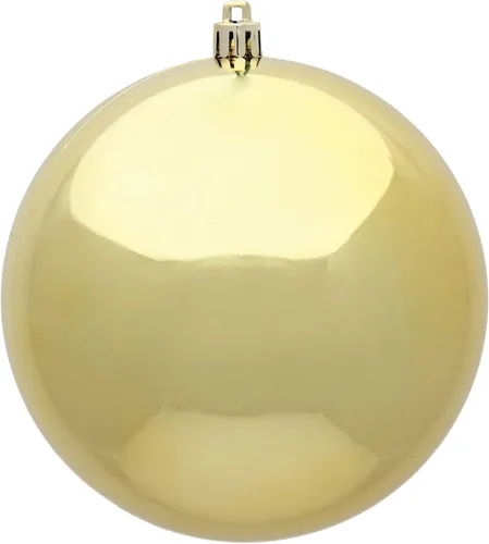 Vista 108 de Vickerman Adorno de bola brillante de oro antiguo de 6 pulgadas, 4 por caja, acabado brillante, inastillable y resistente a los rayos UV, confiable